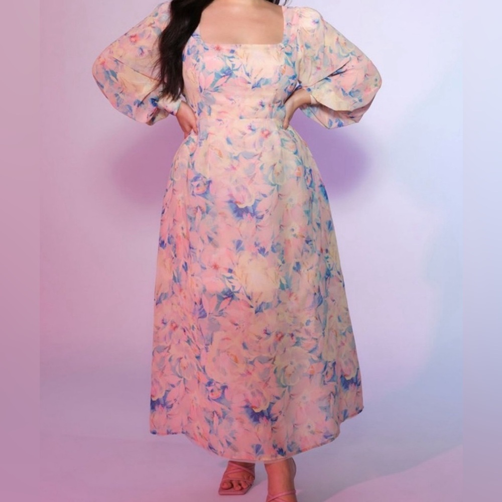 Sheer floral maxi